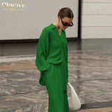 Fashion Long Sleeve Blouses Womens Two Peice Sets Casual Loose Slit Wide Trouser Suits Elegant White Pleated Female