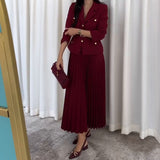 Women's Clothing 2025 Autumn New Button Suit Jacket 100-Folded Skirt