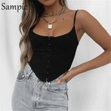 Chic Casual White Knitted Corduroy Women Bustier Croset Crop Tops 2021 Summer Mini Vest Skinny Club Sexy Strap Tank