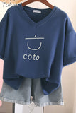 Plus Size T Shirt 100% Cotton L-6XL Tshirt Short Sleeve Women Top Summer Cute Printed Casual O Neck Oversized T