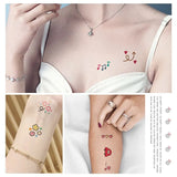 Cute Smile Colorful Temporary Tattoos for Women Men Figure Hands Fake Tatto Stickers Waterproof Small Cartoon Body