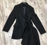 2022 Fashion New Autumn Chic Women's Blazer Dress Red Sexy Lapel Long Sleeve Bow Loose Dress Celebrity Club Party Dress