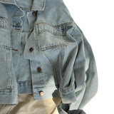 Red Ins European-Style Cotton Cotton Retro Denim Jacket Women's Spring And Autumn Thin Korean Version Of Loose Short-Sleeved