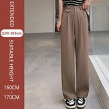 Spring Summer Korean Wide Leg Women's Pants High Waist Saggy Loose Casual Elegant Solid Suits Pants Women Extended