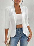 Ladies Elegant Hollow Open Fables Solid Half-Sleeve Eye Embroidery Fashion