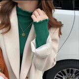2022 Pullover Elegant Knitted Sweater Women Fashion New Jumper Bottoming Long Sleeve Knit Top Ruched Sweater Mujer