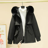 Send To Overcome The Female 2024 New Add Velvet Add Thick Cotton-Padded Jacket Winter Wear Korean Version Small Down Cotton-Padded Jacket Coat Season-Outfit