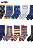 Classical Colorful Men's Combed Cotton Socks High Quality Happy Business Socks Long Tube Wedding Gift socks for