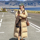 Cotton Clothes Female 2023 New Korean Version Loose Winter High Collar Long East Gate Over The Knee Down Cotton-Padded Jacket Coat-Outfit
