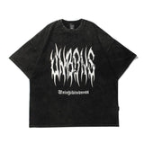 T-shirt Men's clothing Hip Hop Anime Ainting Letter Heart Vintage Y2k clothes Harajuku Goth Cotton Tee Half Sleeve