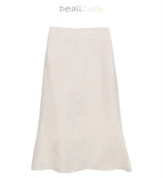 Skirts Fashion New High Waist Skirt Women Spring Girls Summer Skirts Midi Womens solid white Elastic Waist A Line