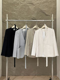 Xixi 2025 Spring New Temperament Long-Sleeved Small Suit Short Coat Loose Casual Suit