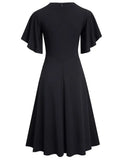 Elegant Keyhole Flying Sleeve Skater