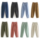 Jeans Women 2021 Loose Casual Harem Pants Boyfriends Mom Jeans Streetwear Denim Pants Pleated Trousers Slouchy