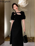 Woman Dress Vintage Irregular Summer Robe Femme Chic Hollow Out Slim Fit Koream Maxi Dresses 2023 Vestidos De Mujer