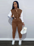 Sisterlinda Autumn Casual Women Tracksuit 2 Piece Set Long Sleeve Baseball Tops Coat+High Waist Trousers Female Matching