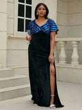 Size Contrast Sequin Tied Split
