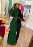 Toloer Turtleneck Side Slit Long Sweater Top 102-1-Outfit