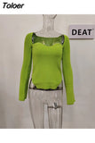 2023 new Autumn and Fit fashion women clothes cashmere sqaure collar full sleeves elastic high waist sexy pullover