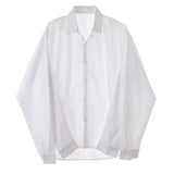 Women White Bandage Big Size Brief Blouse New Lapel Long Sleeve Loose Fit Shirt Fashion Tide Spring Autumn 2023