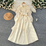Light Luxury High-End Sense Polo Collar Dress Female Summer Mesh Embroidery Texture Design Chic Temperament