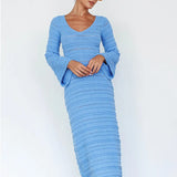 Spring 2025 Sweater Women's Long Sleeve Sexy Slighted Hottie Style Knitted Dress