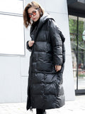 2022 New Winter Hooded Long Sleeve Solid Color Black Cotton-padded Warm Loose Big Size Jacket Women parkas Fashion