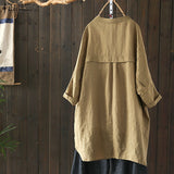 Womens Shirts 2022 ZANZEA Vintage Cotton Tunic Casual Long Sleeve Shirt Button Cardigans Female Soid Patchwork Tops Plus