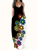 New Summer Cool Sling Dress Print Temperament Street Large-Size Dress