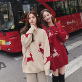 Women Christmas Sweater Female Casual Streetwear New Loose Korean Clothes Knitting Thicken Warm Pullovers