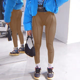 Sisterlinda Bright Line Decoration Leggings Mesh See Through High Waist Pants Women Fashion Streetwear Casual Sport Y2K