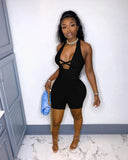 Sleeveless Deep V-Neck Sexy Solid Color