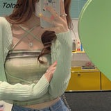Women Cardigan Solid Slim Long Sleeve Crop Tops Summer Thin Outwear Knitted Sun-proof Casual All-match Clothes Female Korean