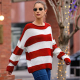Women's Clothing In The Autumn And Winter Of 2025, The New Women's Sweater Round-Necked Striped Knitted
