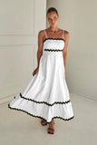 Toloer Summer New Solid Color Lace Stitching With Elegant Strapless Oversized Hem