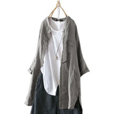 Womens Shirts 2022 ZANZEA Vintage Cotton Tunic Casual Long Sleeve Shirt Button Cardigans Female Soid Patchwork Tops Plus