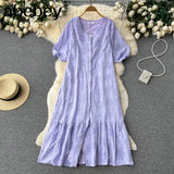 Hollow Out Women Fashion Long Dress Short Sleeve High Waist Lady Bodycon Dresses Chic Korean Vestidos Solid