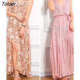 Women Summer Dress Floral Print Maxi Dresses Bohemian Hippie Beach Long Dress Women's Clothing 2023 vestidos de