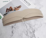 Pu Leather Multicolor Asymmetrical Black Wide Long Belt Personality Women New Fashion Tide All-match Spring 2022