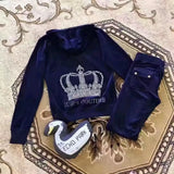 New Juicy Coutoure Tracksuit Women's Velvet Fabric Tracksuits Velour Suit Women Hoodies and Pants Fat Sister