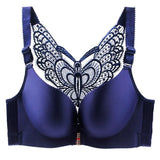 Leopard Front Closure Bra Wireless Beauty Lace Back Bras for Women Plunge Push Up