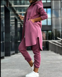New Fashion Casual Hooded Grip Velvet Jacket Two Sets Of Women's
