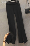 Popular Autumn New Style Personalized Denim Splice Shirt Casual Wide Leg Trousers Two Piece Elegant Women's Pants
