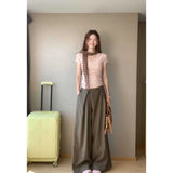 Slim Slimming Waist Sweet Spicy Blouse High-Waisted Penet Broad Leg Trousers