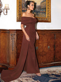 Detail Cascading Off-Shoulder Fishtail