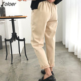 High Waist Woolen Harem Pants Women Autumn Winter Oversized Pencil Pants Female Loose Casual Women Trousers Pantalon