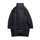 Black Winter Clothing For Women High Neck Long Sleeve Loose Asymmetrical Solid Casual Coats Female Korean Fashion