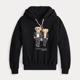 Women's Embroidered Cartoon Bear Doll Long-Sleeved Collar Knitted