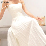 Lace Vintage Dresses Women New Summer Spaghetti Strapped A-line Pleated Bodycon Dress Elegant Sleeveless Design