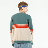 Baseball Uniform Numbers Embroidery Sweater Harajuku Retro Style Knitted Sweater Autumn And Winter Cotton Pullover